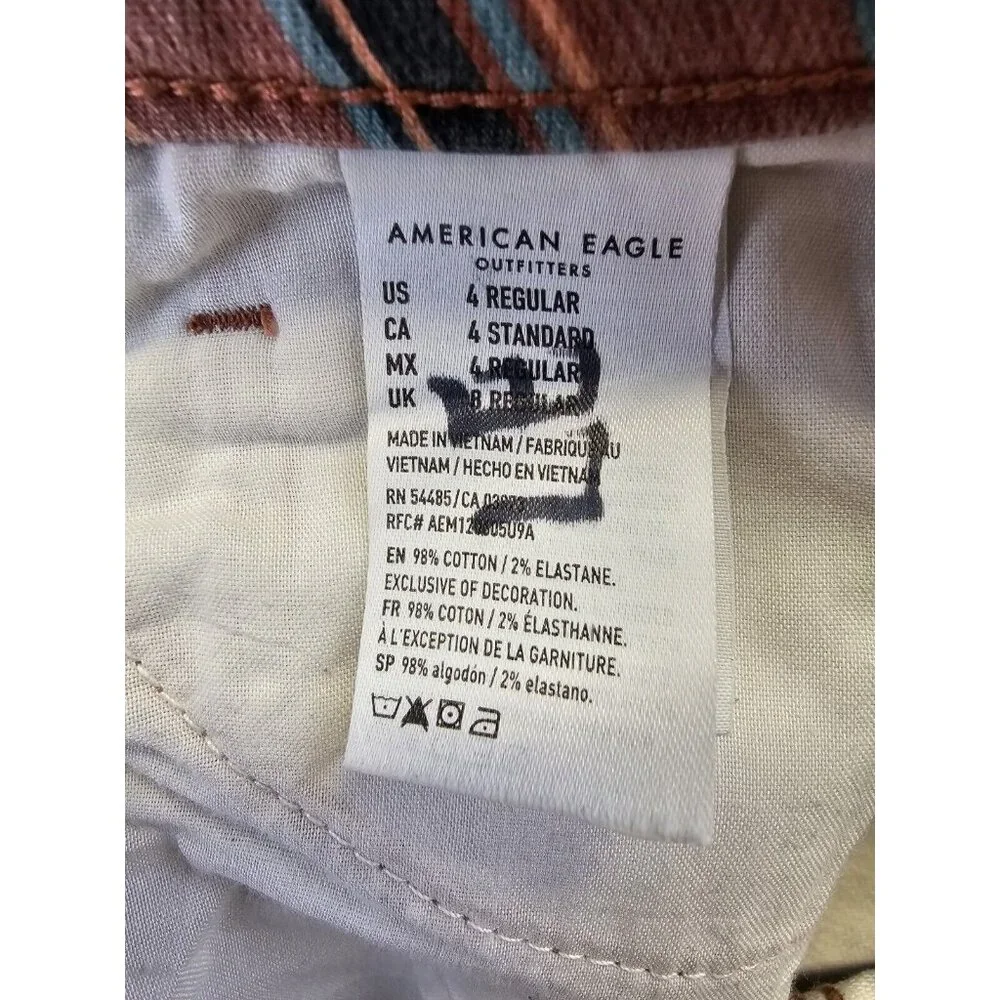 American Eagle Outfitters Pink and Blue Striped Straight Leg Jeans - Picture 6 of 11